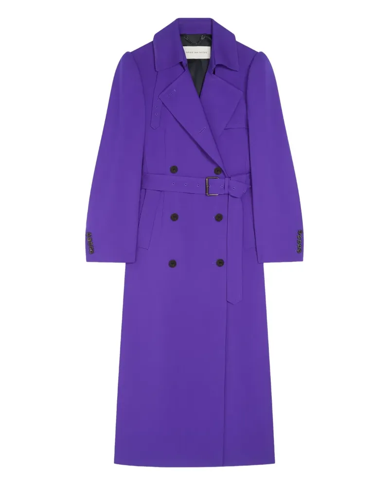 Dries van Noten Doppelreihiger Mantel mit Gürtel - Violett Violett