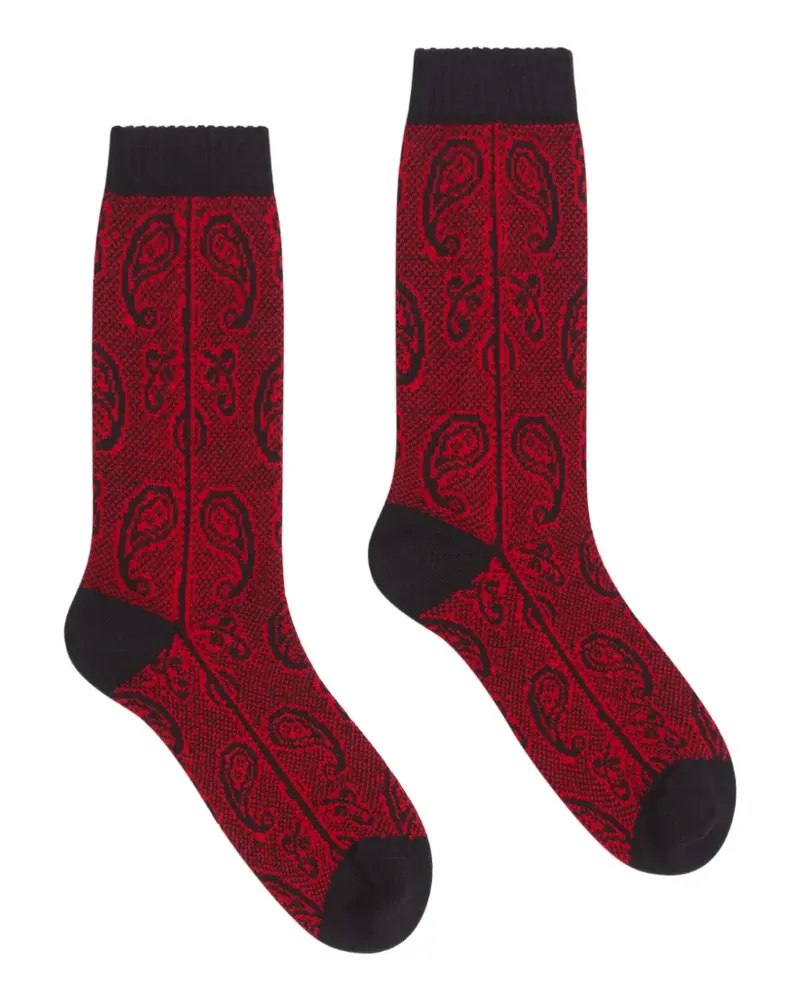 Dries van Noten Jacquardsocken - Rot Rot