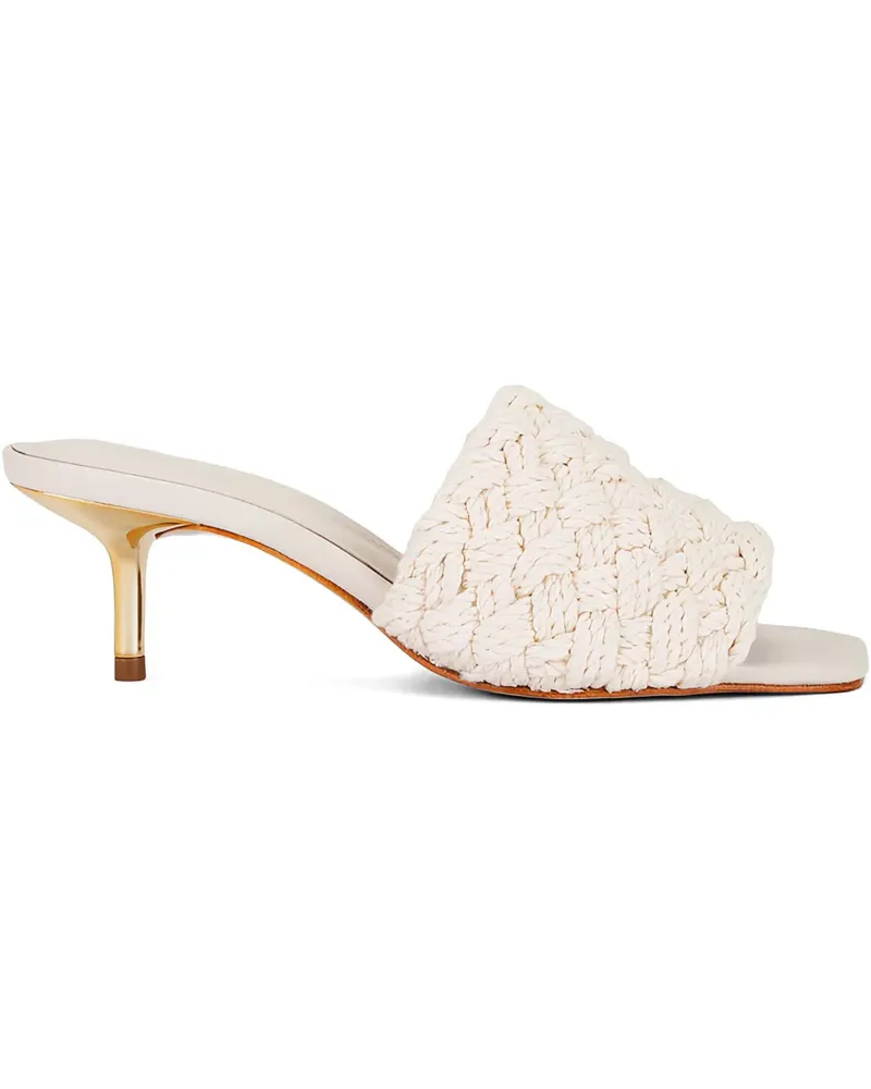 Schutz Tiana Mid Sandalen mit gewebtem Absatz 55mm - Nude Nude