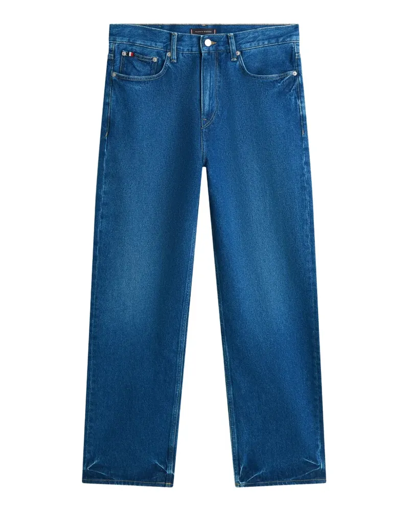 Tommy Hilfiger logo-patch straight-leg jeans - Blau Blau