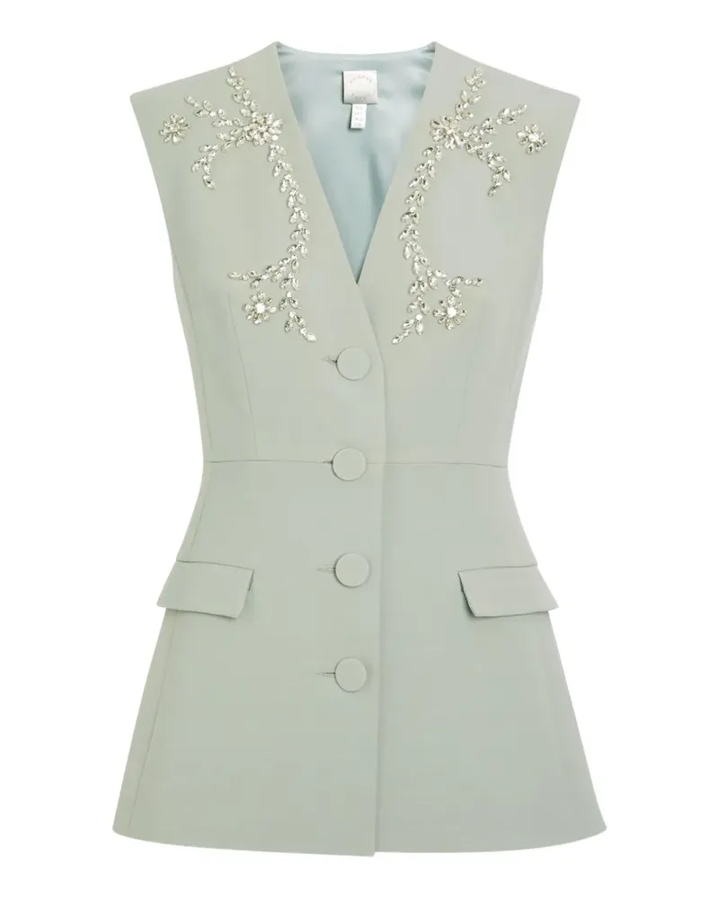 Huishan Zhang crystal-embellished sleeveless gilet - Grün Grün