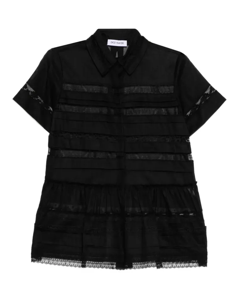 Dice Kayek lace-trim paneled shirt - Schwarz Schwarz