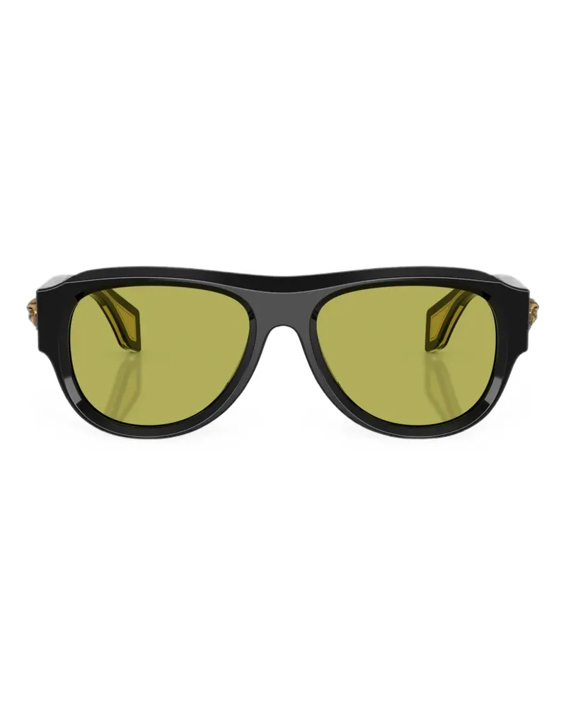 Versace Ovale Medusa Sonnenbrille - Schwarz Schwarz