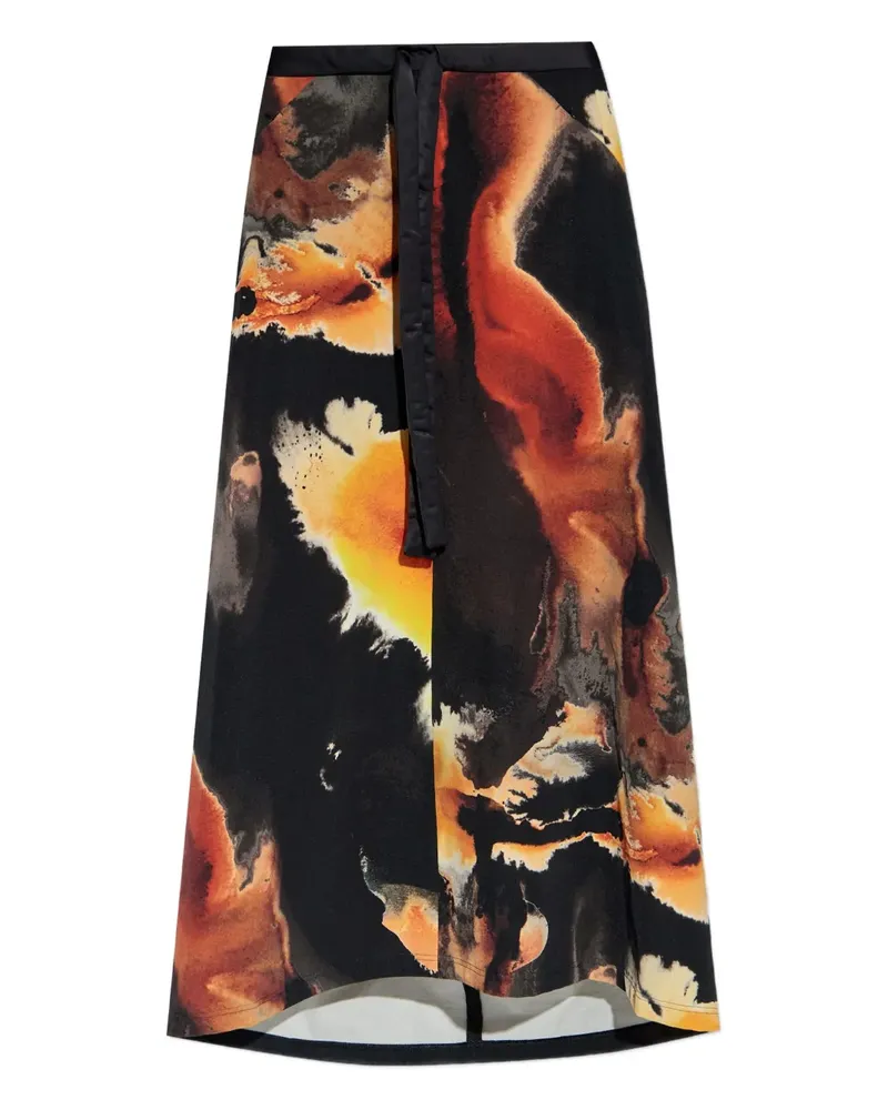 Y-3 Rock mit abstraktem Print - Schwarz Schwarz