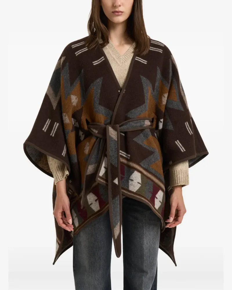 Bazar Deluxe Cape mit geometrischem Muster - Braun Braun