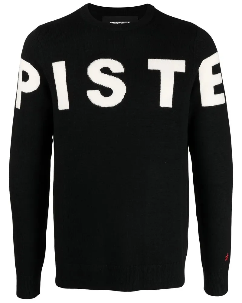 Perfect Moment Pullover mit "Piste"-Schriftzug Schwarz