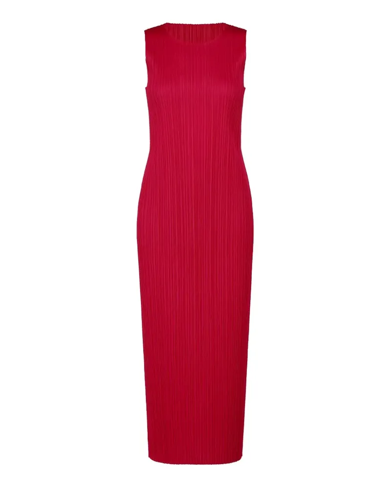 Issey Miyake Basics pleated sleeveless maxi dress - Rot Rot