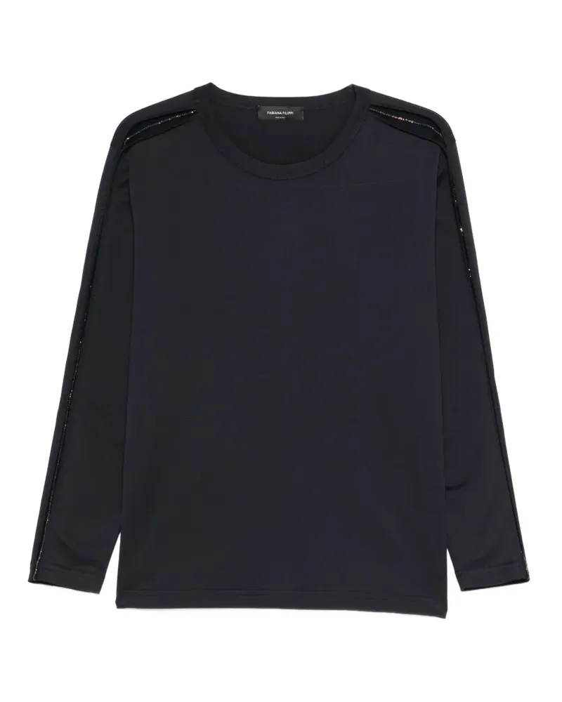 Fabiana Filippi embellished crew-neck T-shirt - Blau Blau