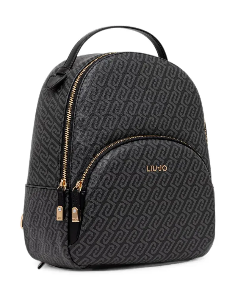 Liu Jo monogram-print backpack - Schwarz Schwarz