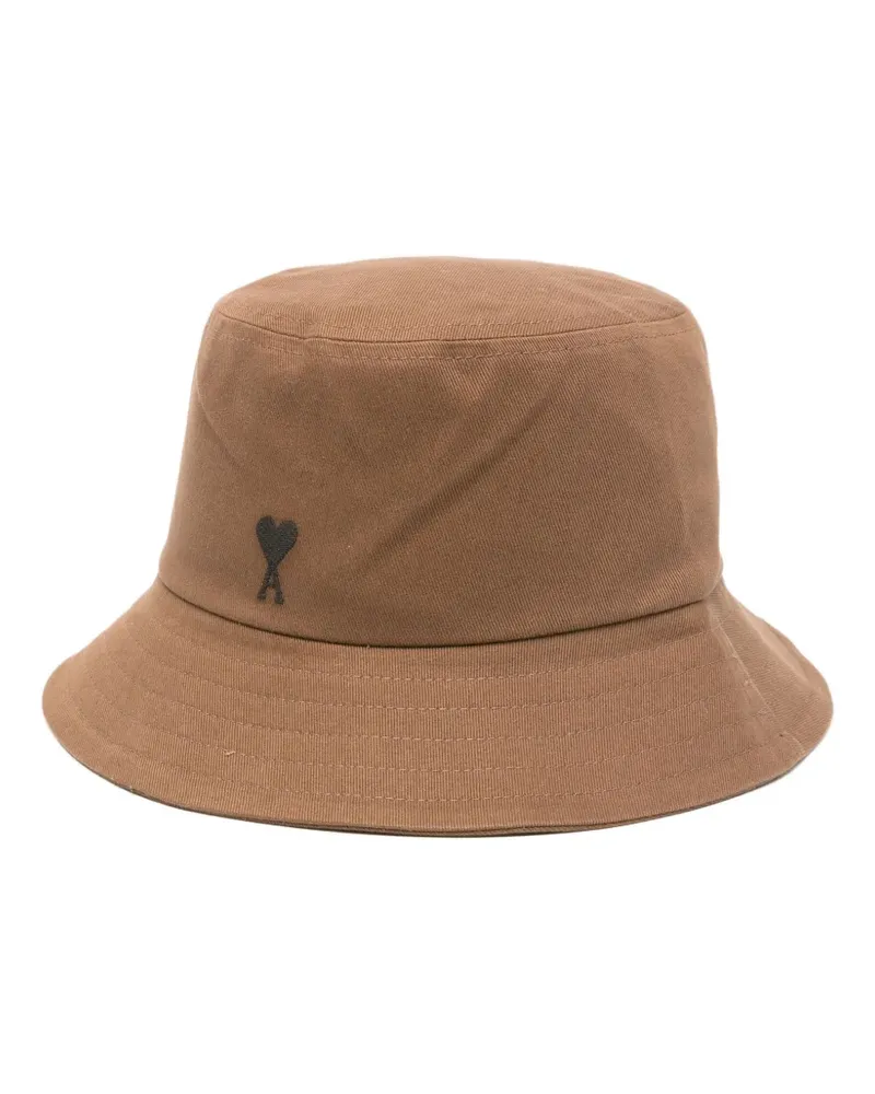 AMI Paris Fischerhut mit Herz-Logo - Braun Braun