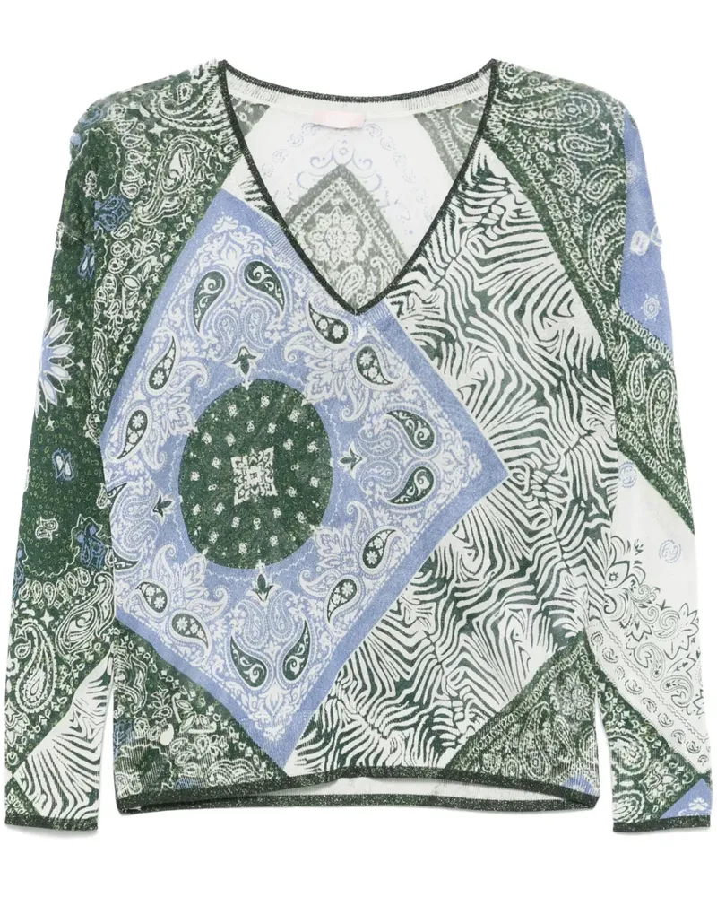 Liu Jo Oberteil aus Bandana-Jacquard - Grün Grün
