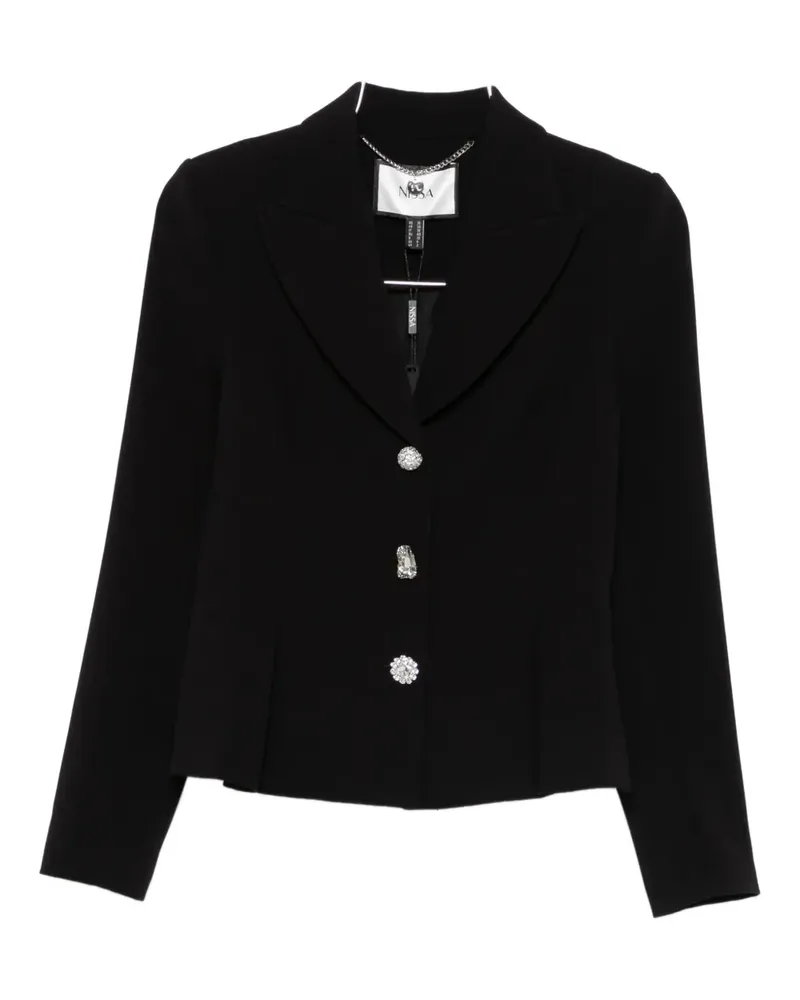NISSA crystal-embellished single-breasted blazer - Schwarz Schwarz