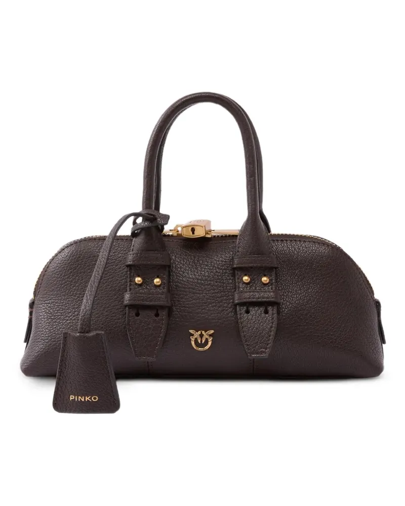 Pinko Kleine Escape Bag Horizontal Handtasche aus gekörntem Leder - Braun Braun