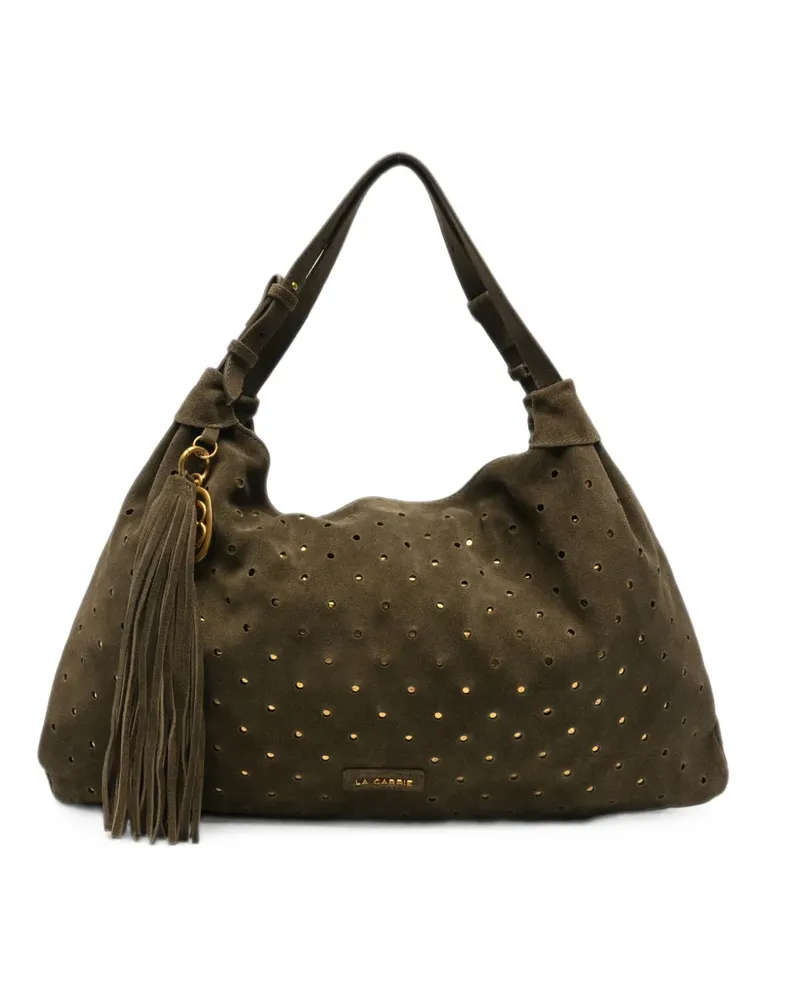 LA CARRIE perforated stud-embellished tote bag - Grün Grün