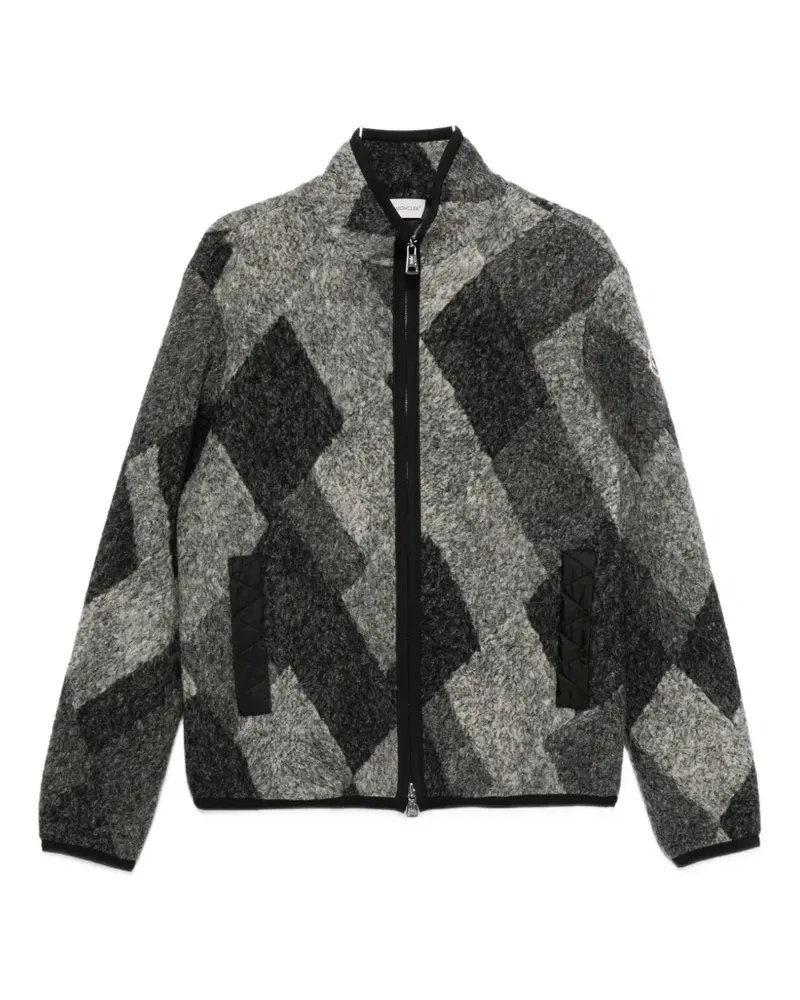 Moncler Jacke mit Argyle-Karomuster - Grau Grau