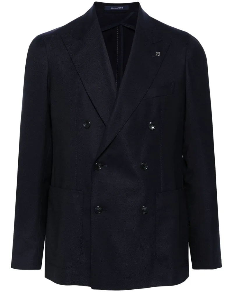 Tagliatore Sakko mit Logo-Schild - Blau Blau