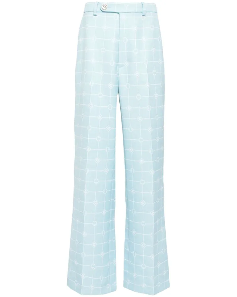 Casablanca Paris Hose aus Monogramm-Jacquard - Blau Blau
