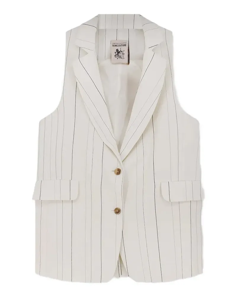 Semicouture Elenoir pinstripe-pattern notched-lapels waistcoat - Weiß Weiß