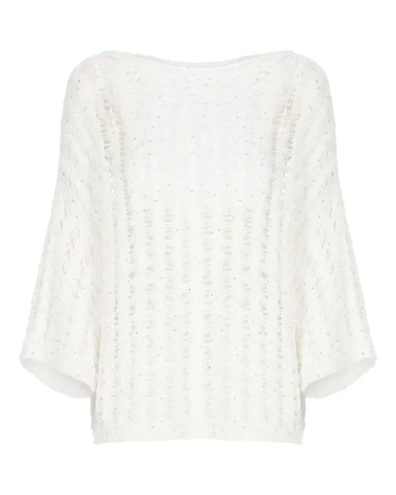 Antonelli Firenze Pullover mit Pailletten - Weiß Weiß