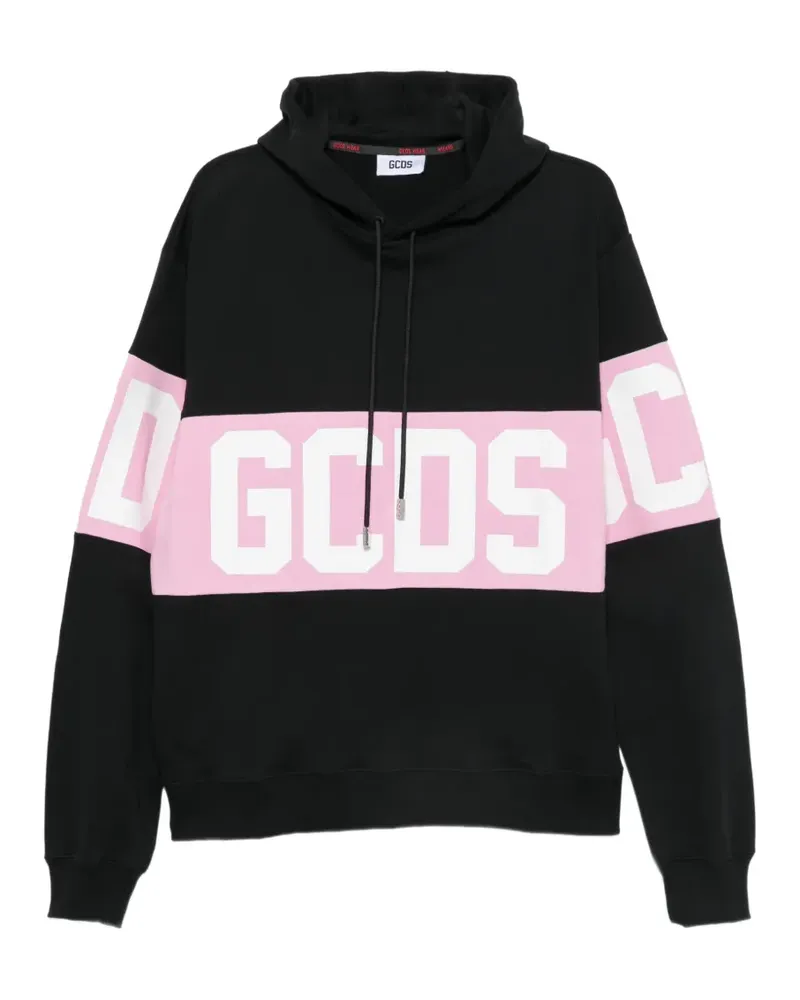 GCDS logo-print drawstring hoodie - Schwarz Schwarz