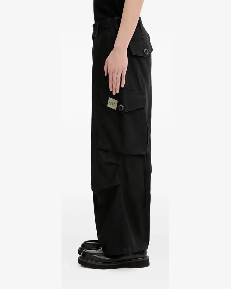 Neighborhood Cargohose mit Logo-Patch - Schwarz Schwarz