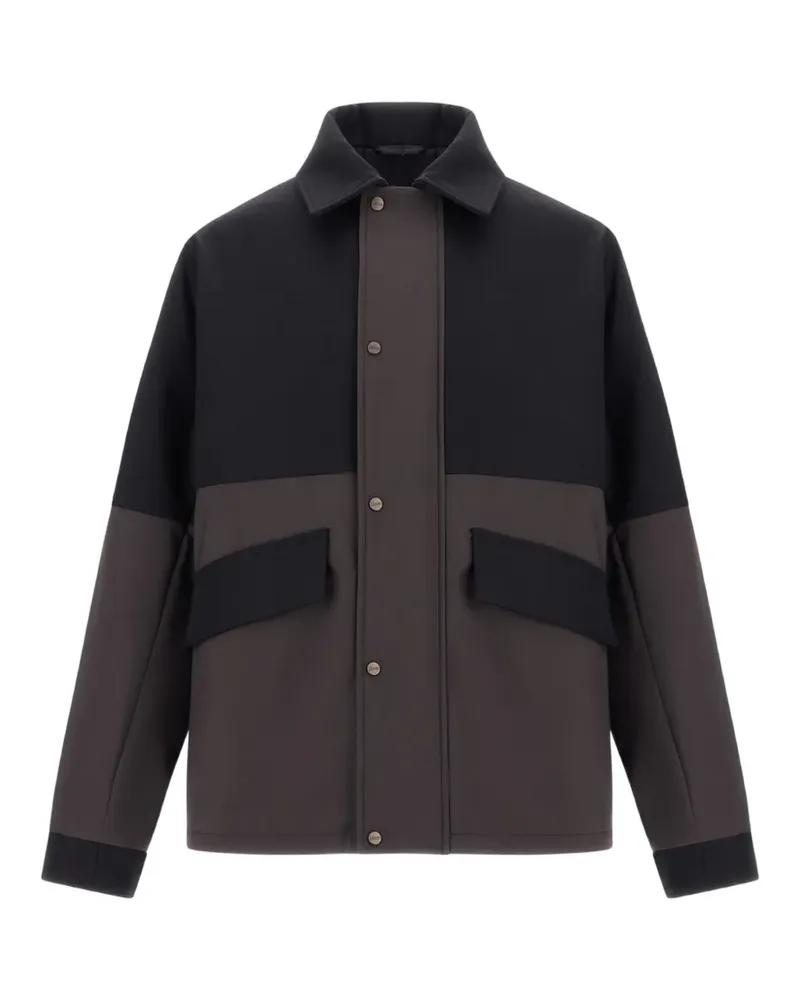 Herno Jacke mit mattem Twill-Einsatz - Schwarz Schwarz