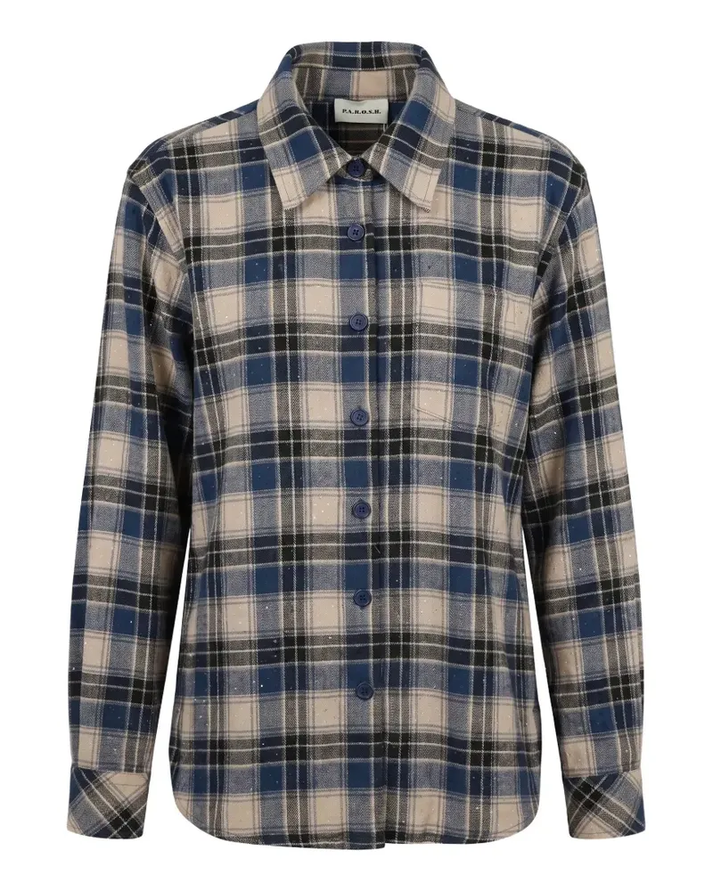 P.A.R.O.S.H. P.A.R.O H. check-print cotton shirt - Nude Nude