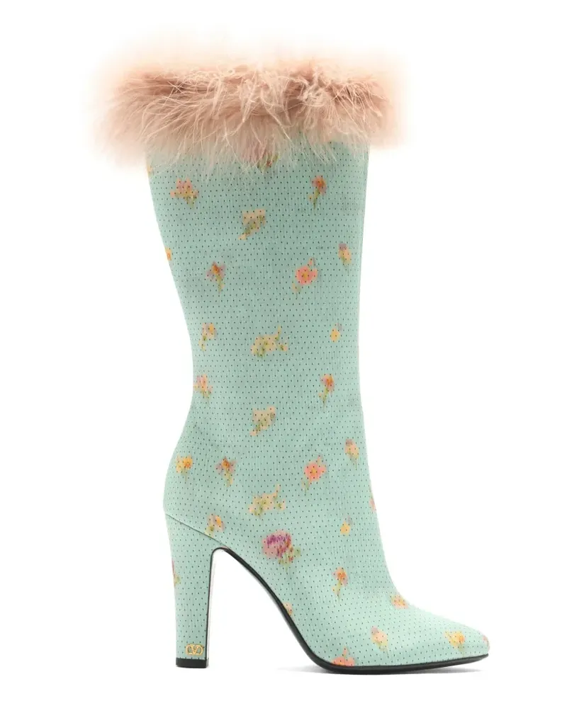 Valentino Garavani Hotty Stiefel mit Blumen-Print - Blau Blau