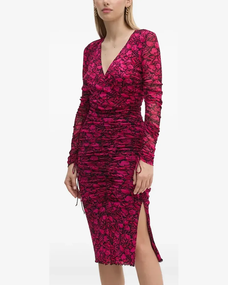 Diane von Furstenberg Midikleid mit Blumenmuster - Rosa Rosa