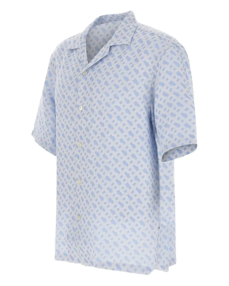HUGO BOSS Hemd mit Cuban-Kragen - Blau Blau