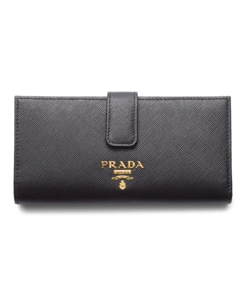 Prada Portemonnaie mit Logo-Schild - Schwarz Schwarz