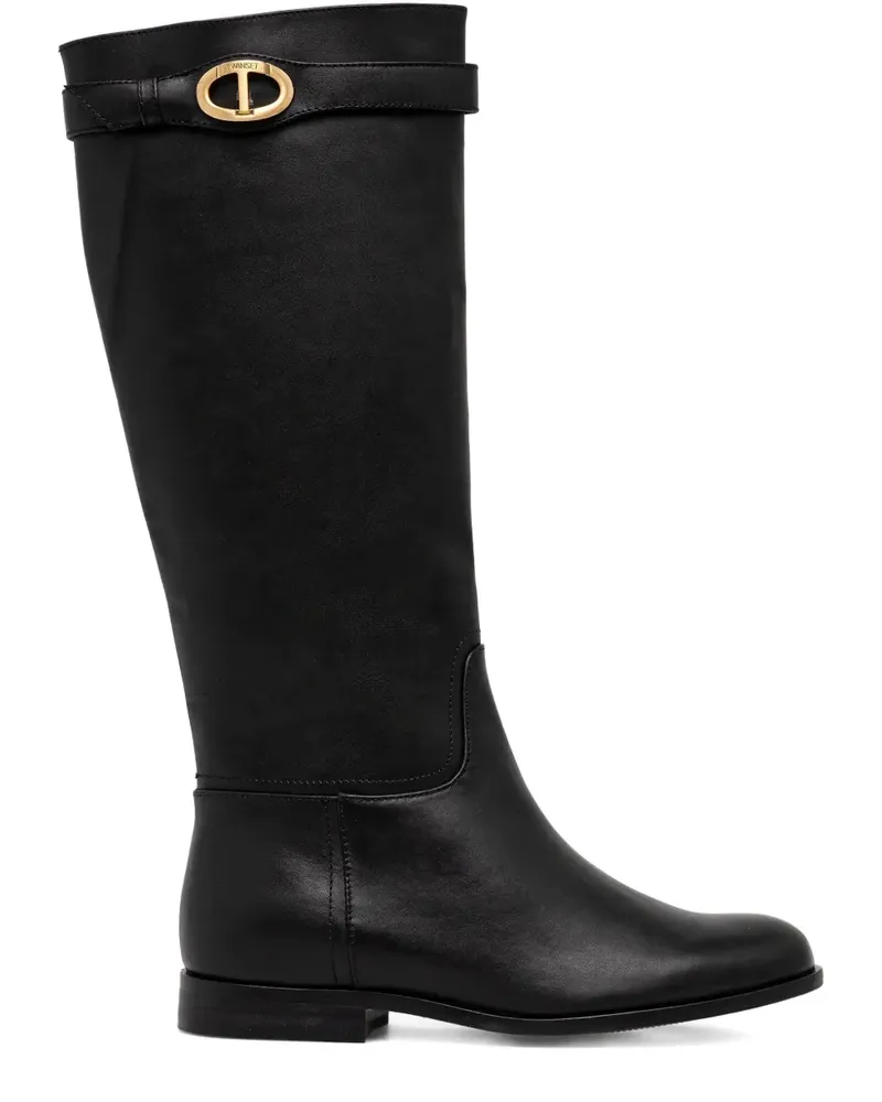 Twin-Set Oval T knee-high boots - Schwarz Schwarz
