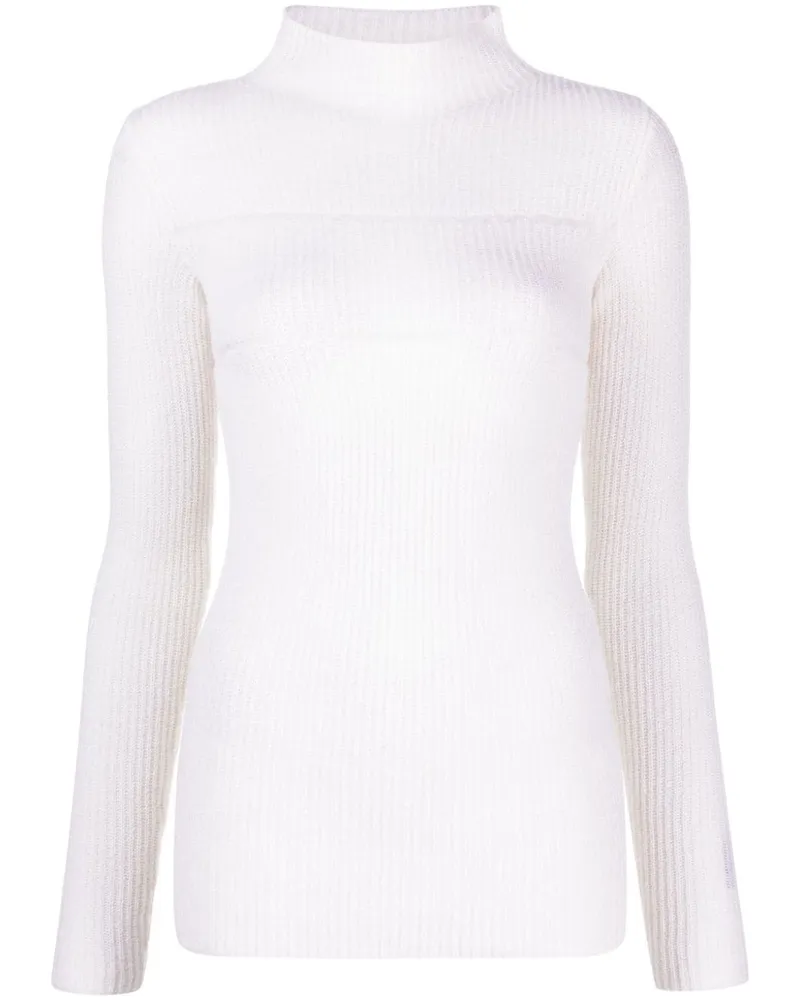 MSGM Strickoberteil mit Stehkragen - Weiß Weiß