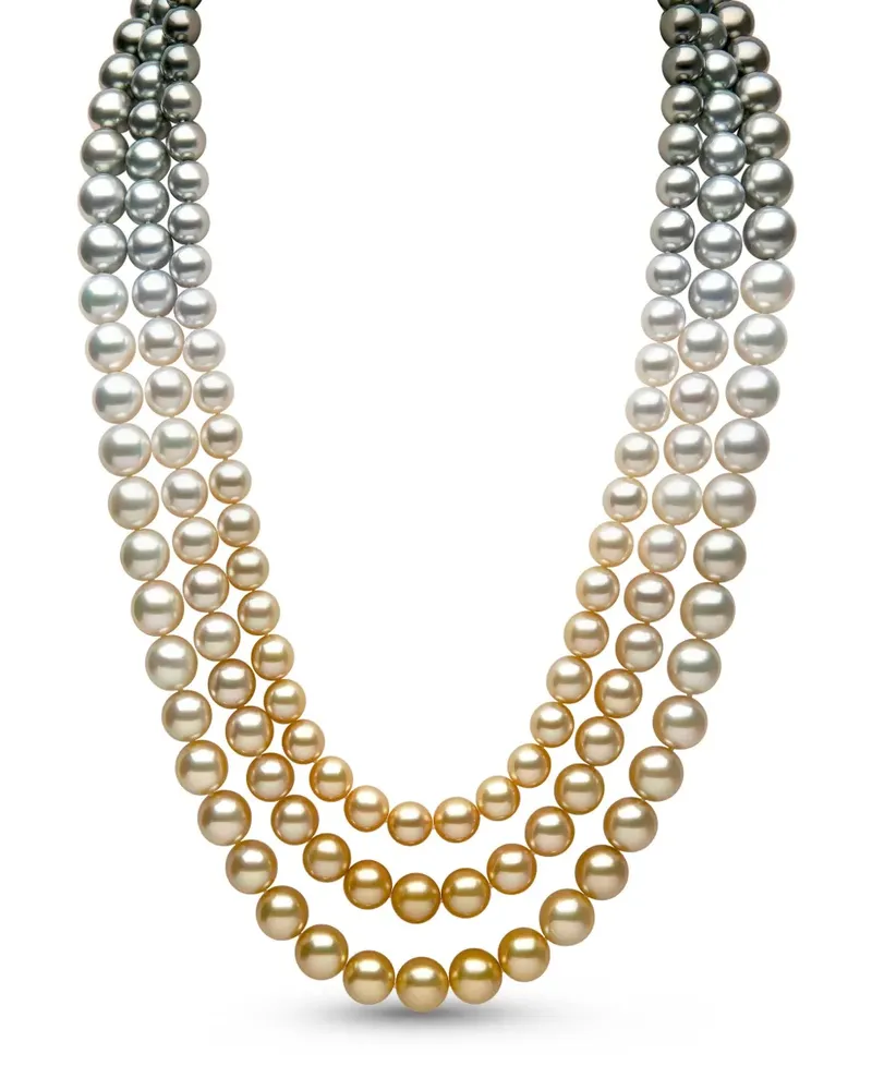 YOKO London 18kt Ombré Gelbgoldhalskette mit Perle Gold