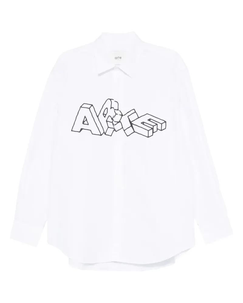 Arte Antwerp Hemd mit Logo-Print - Weiß Weiß