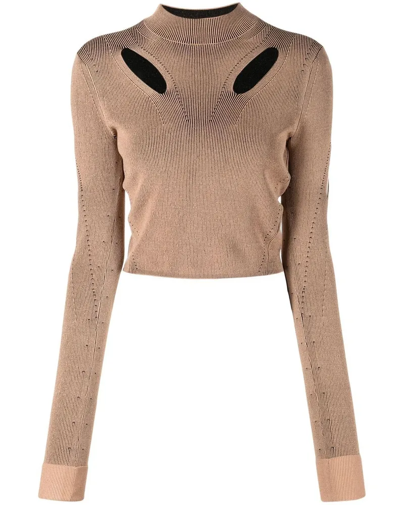 Dion Lee Cropped-Pullover mit Cut-Out - Braun Braun