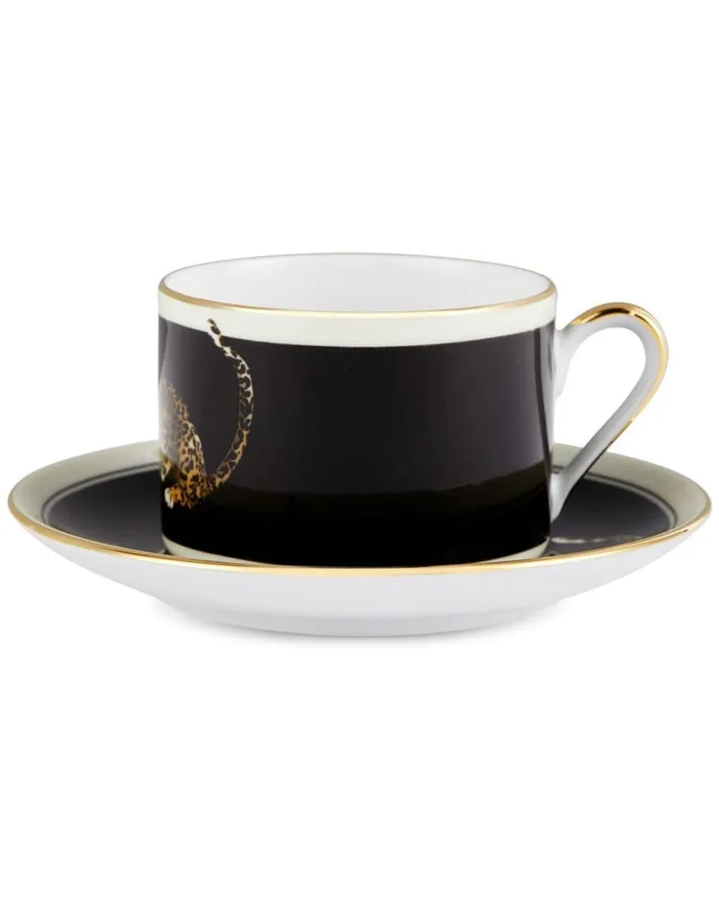 Dolce & Gabbana Teeservice mit Leoparden-Print - Schwarz Schwarz