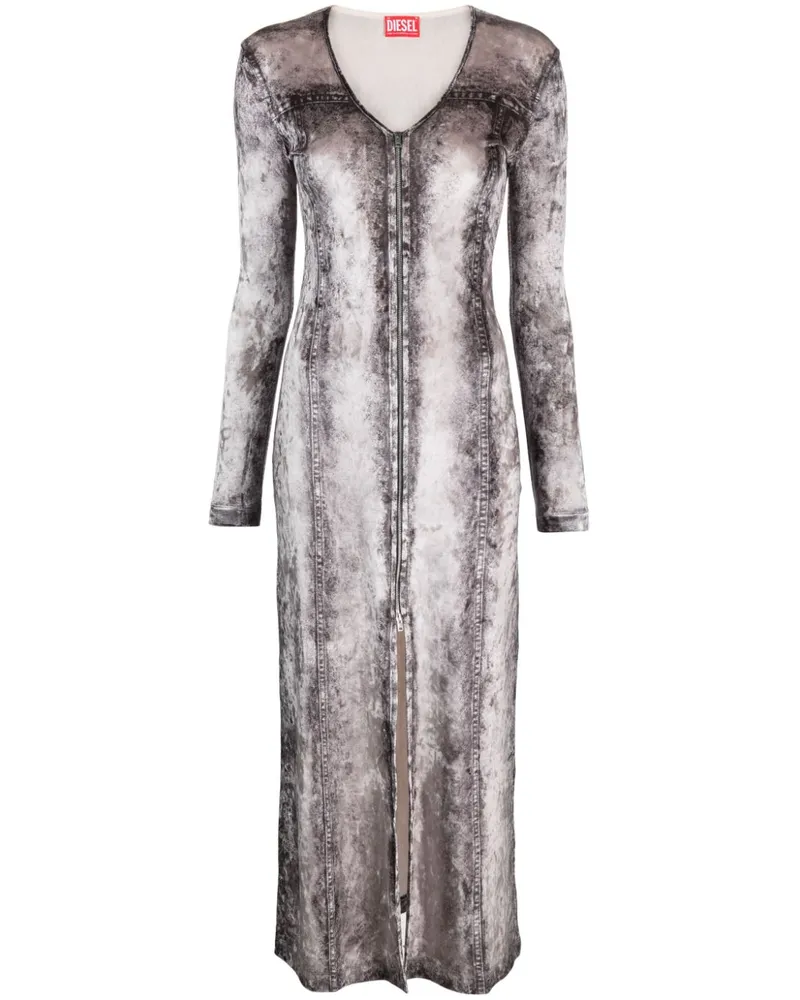 Diesel Midikleid mit Foto-Print - Grau Grau