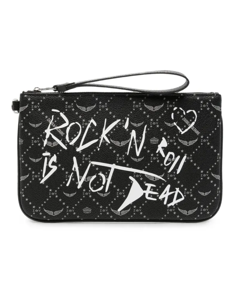 Zadig & Voltaire Clutch mit Slogan-Print - Schwarz Schwarz