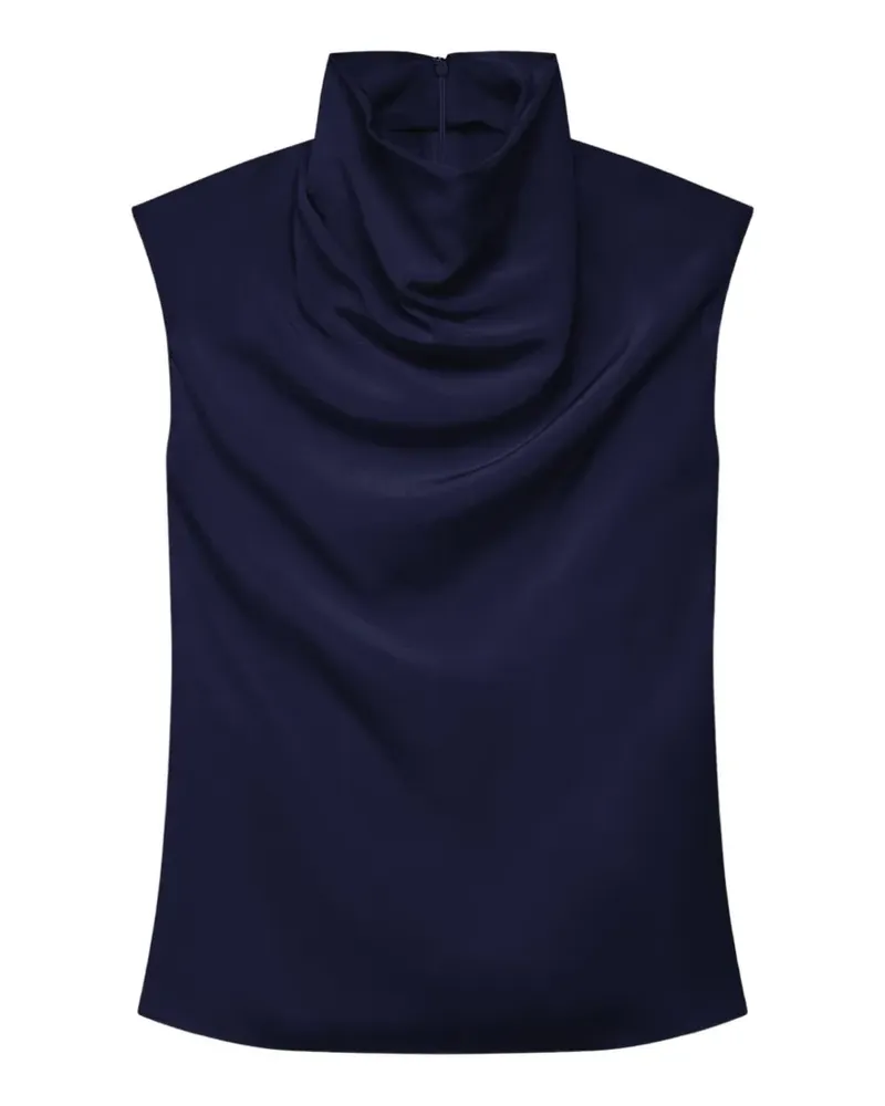 Another Tomorrow cowl-neck draped top - Blau Blau
