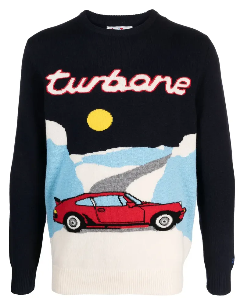 MC2 Saint Barth Pullover mit Turbone 61-Intarsie - Blau Blau