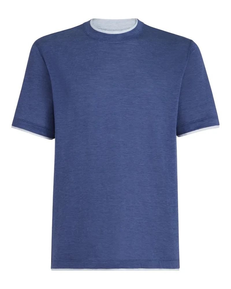 Brunello Cucinelli T-Shirt mit Rundhalsausschnitt - Blau Blau