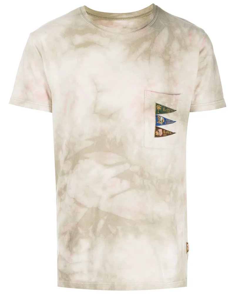 KAPITAL Ashbury T-Shirt mit Batikmuster - Nude Nude