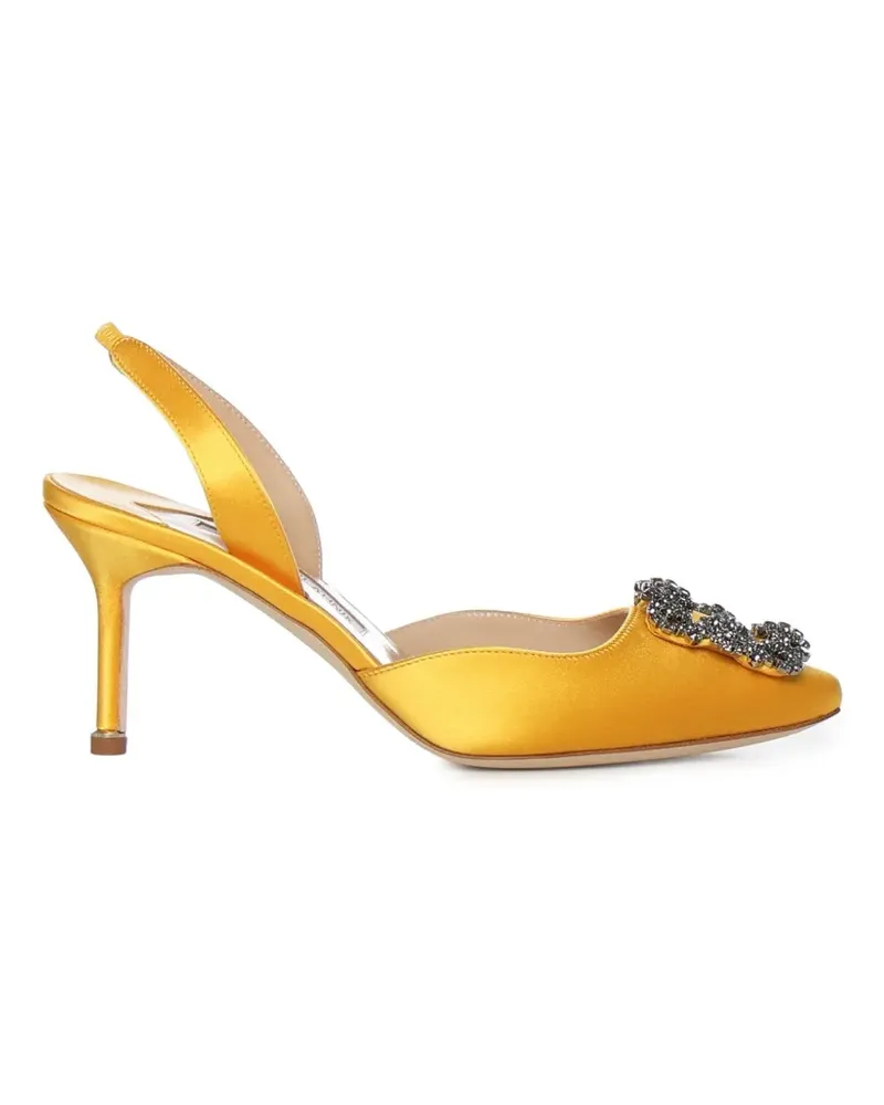 Manolo Blahnik embellished slingback pumps - Gelb Gelb