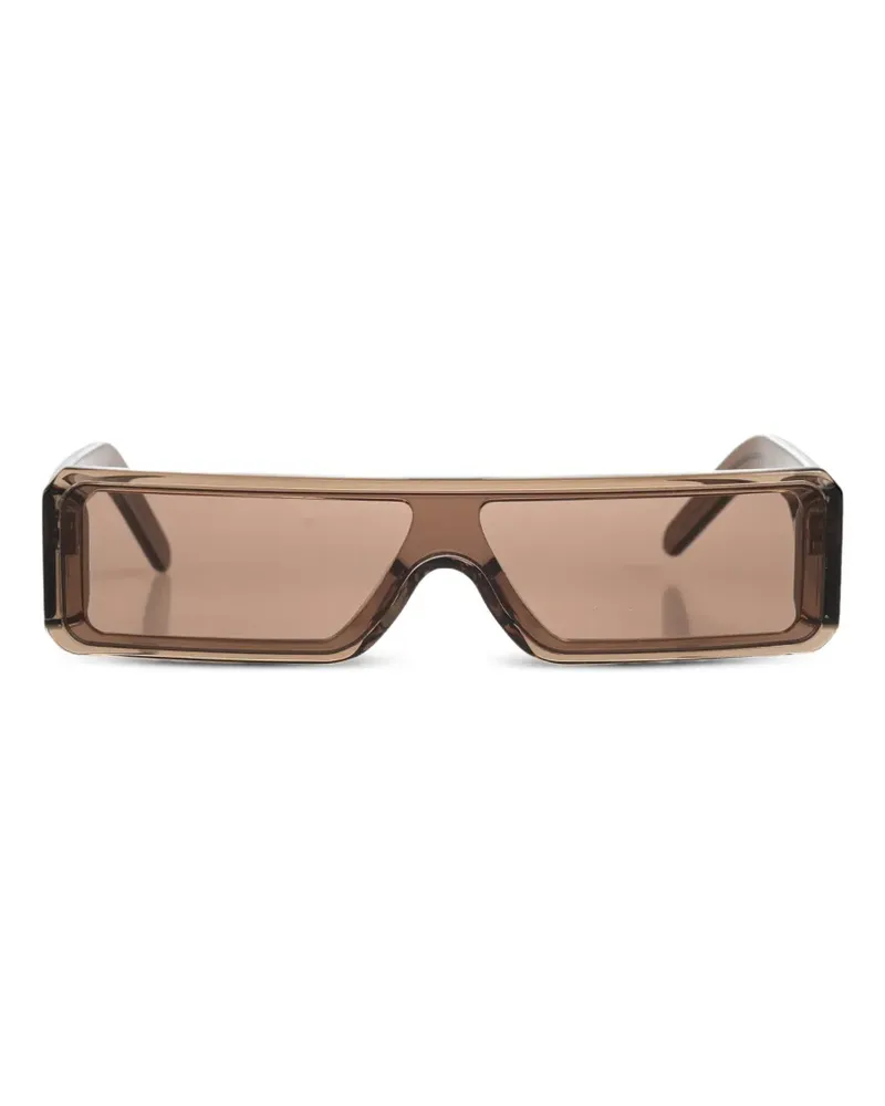 Rick Owens Geth Sonnenbrille mit geometrischem Gestell - Braun Braun
