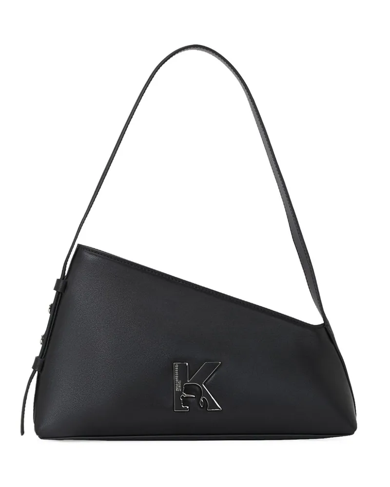 Karl Lagerfeld Schultertasche mit Logo-Schild - Schwarz Schwarz