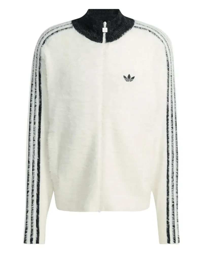 adidas three-stripe zip-up cardigan - Nude Nude