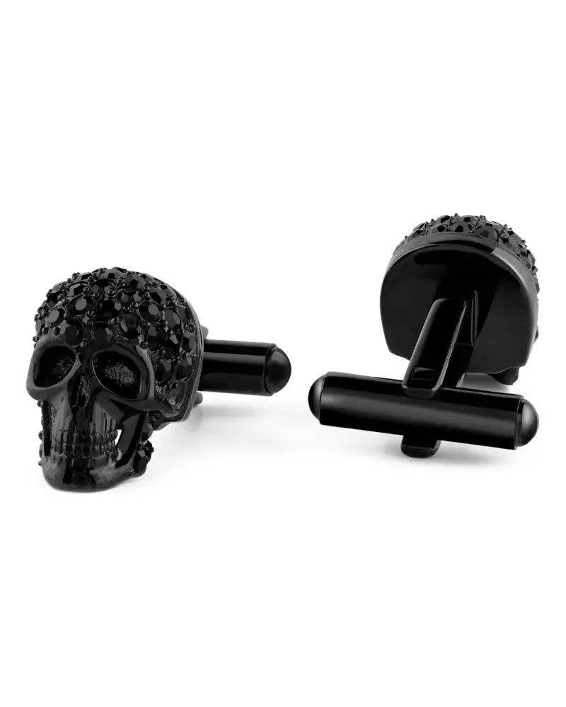 Philipp Plein Manschettenknöpfe mit Kristallen - Schwarz Schwarz