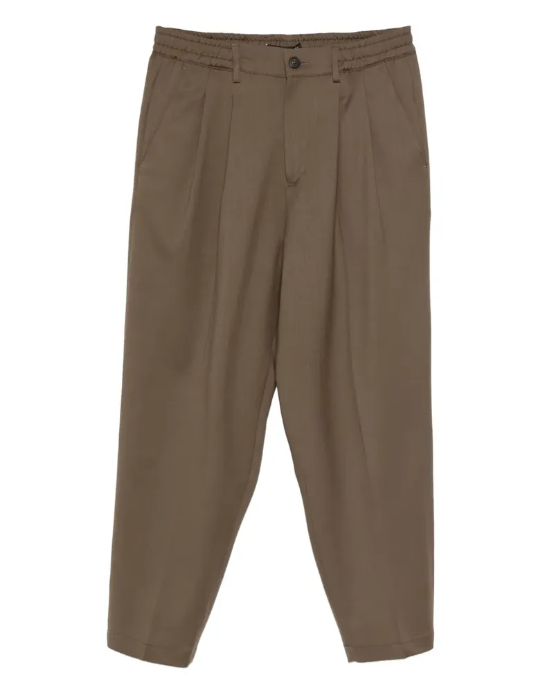 Low Brand Bundfaltenhose mit Kordelzug - Braun Braun