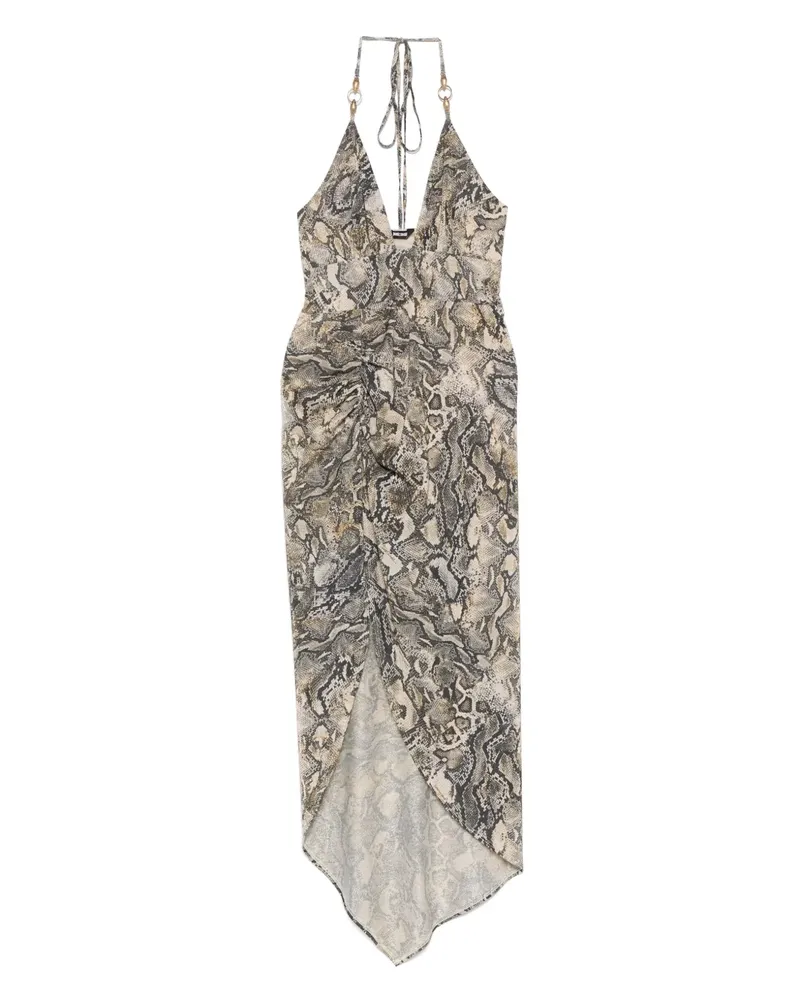 Just Cavalli Jersey-Maxikleid mit Pyton-Print - Grau Grau